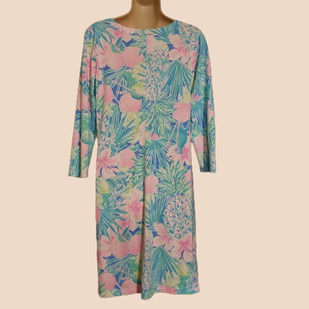 Lilly Pulitzer Charley Dress Swizzle 3/4 Sleeve Size L - Picture 3 of 8